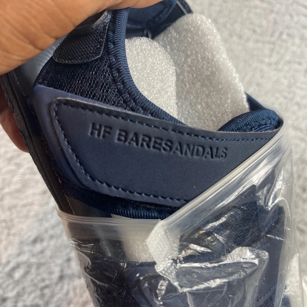 HF BareSandals Navy Blue Mesh Triple Strap Athletic Outdoor Sandals Mens 11
